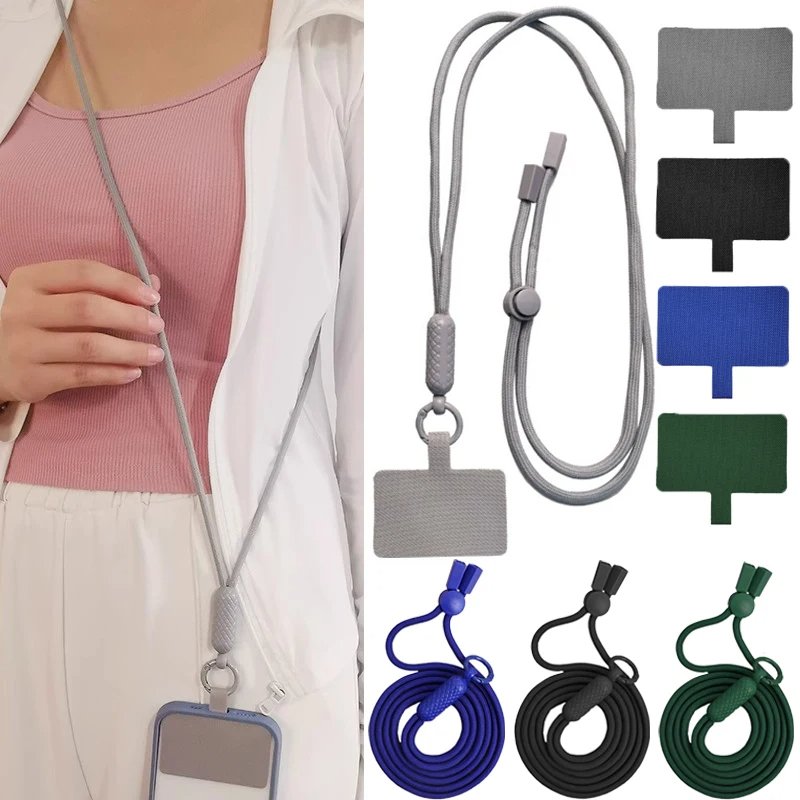 Adjustable Cellphone Lanyard 360 Rotatable Anti-fall Crossbody Mobile Phone Neck Strap with Patch for IPhone Samsung Xiaomi