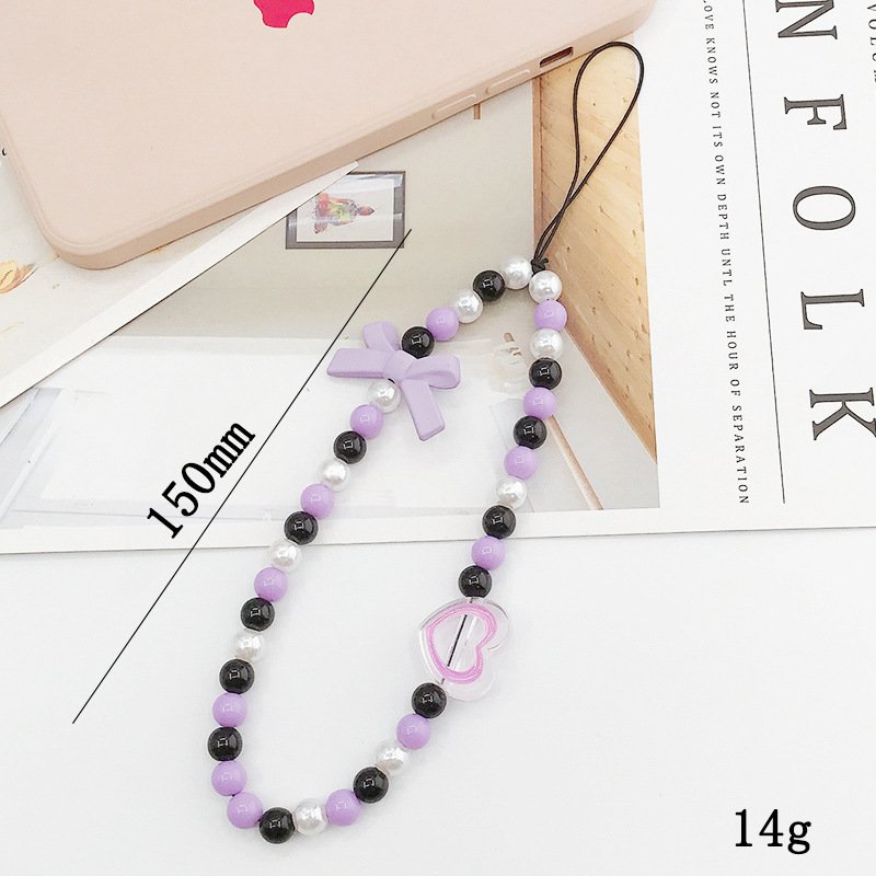 Simple DIY beaded bracelet mobile phone case lanyard mobile phone chain mobile phone accessories