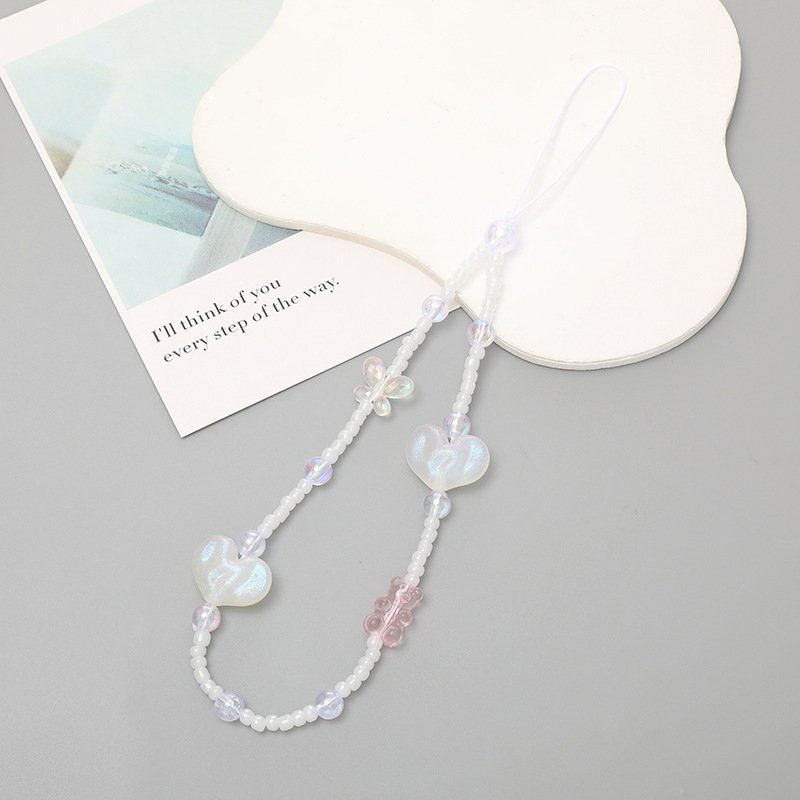 Simple DIY beaded bracelet mobile phone case lanyard mobile phone chain mobile phone accessories