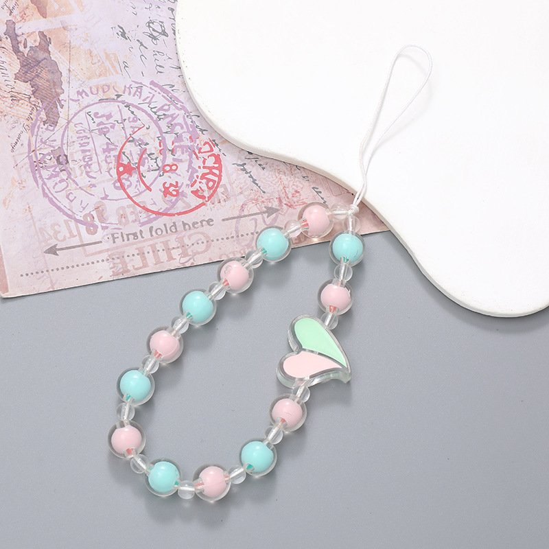 Simple DIY beaded bracelet mobile phone case lanyard mobile phone chain mobile phone accessories