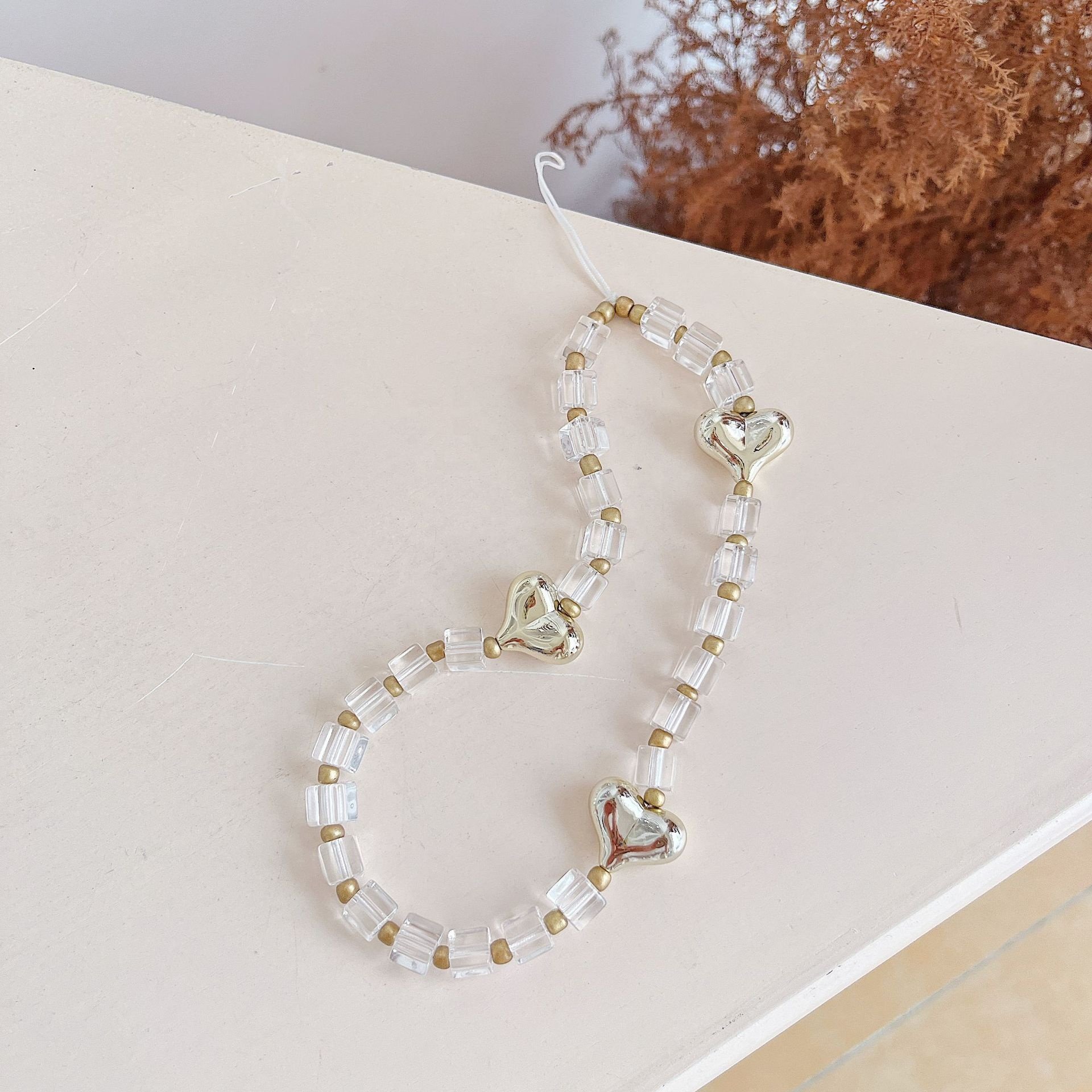 Transparent Beaded Phone Charms Pendant Jewelry Beads Anti-Lost Lanyard Fashion Women Handmade Straps