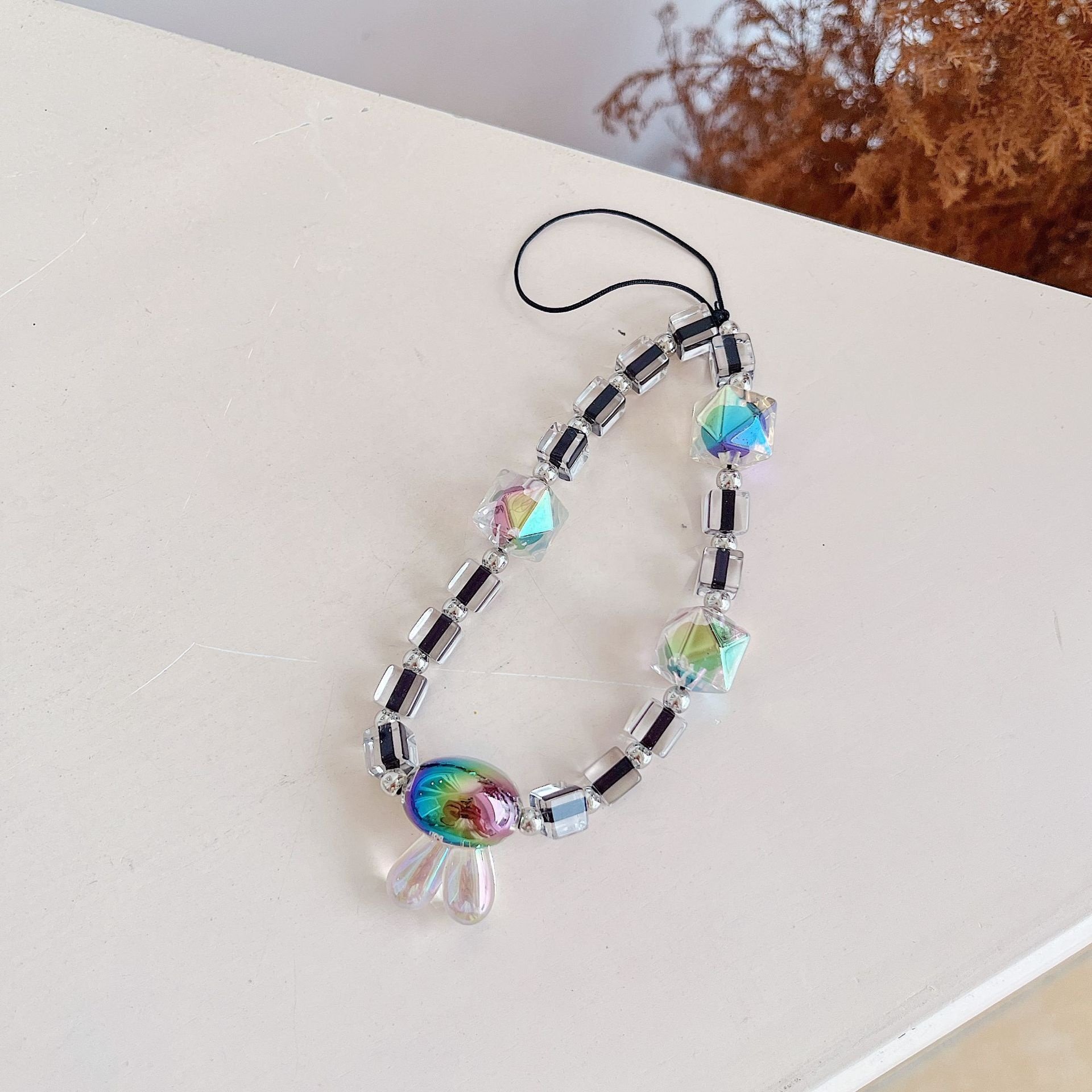 Transparent Beaded Phone Charms Pendant Jewelry Beads Anti-Lost Lanyard Fashion Women Handmade Straps