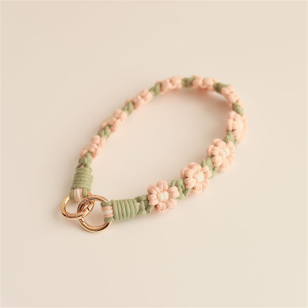 Hand strap Daisies Flower Bag with mobile phone strap Double key chain Mobile phone lanyard Camera lanyard