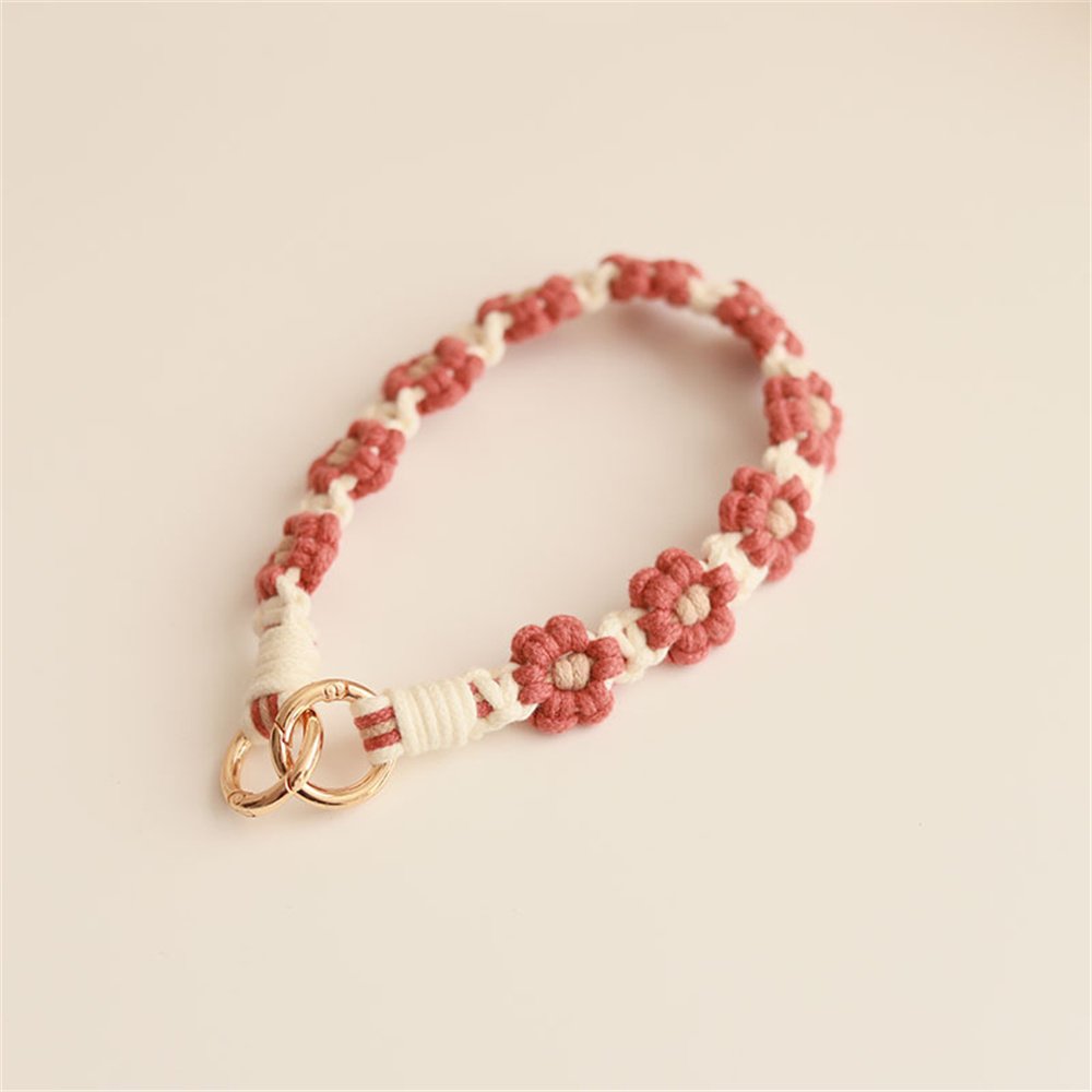 Hand strap Daisies Flower Bag with mobile phone strap Double key chain Mobile phone lanyard Camera lanyard