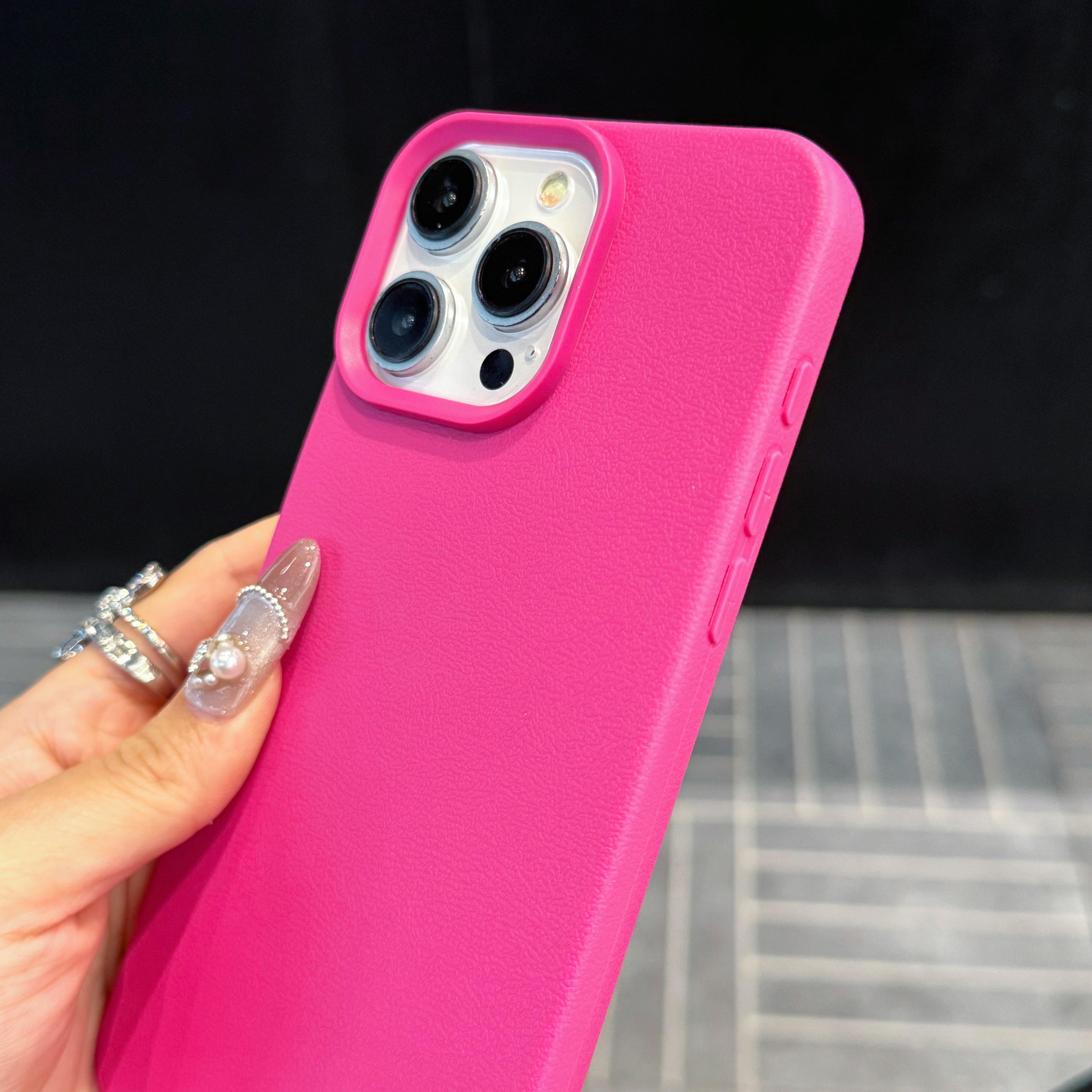USLION Lychee pattern + Strap Style Mobile Phone Case Phone Cover TPU Material Cell Phone Back Protective Case