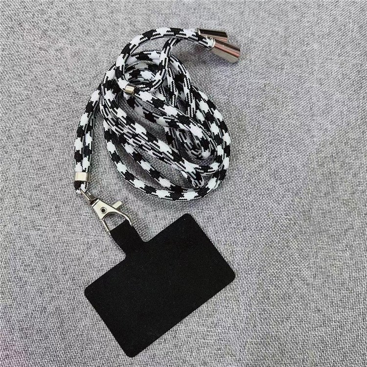 Polyester phone charm hook Nylon Phone Strap Necklace Design Crossbody Mobile Phone Lanyard with Badge Holder