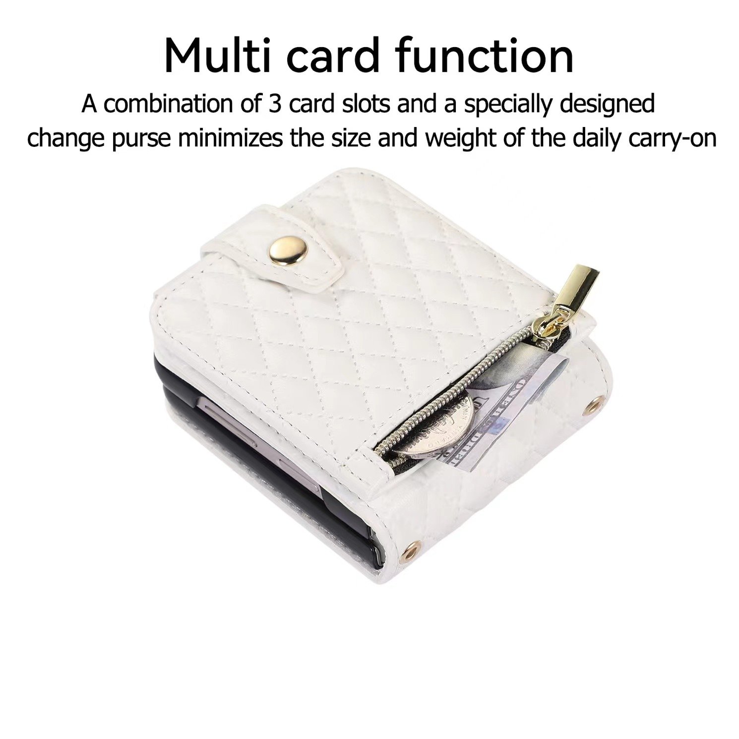 Fashion Luxury PU Leather Wallet Card Slot Folding Phone Case with Strap Lanyard For Samsung Galaxy Z Flip 5 Flip4 5G