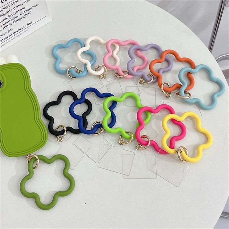 Silicone Bracelet Lanyard Key Ring ID Badge Holder Phone Anti-fall Anti-loss Mobile Phone Wrist Strap