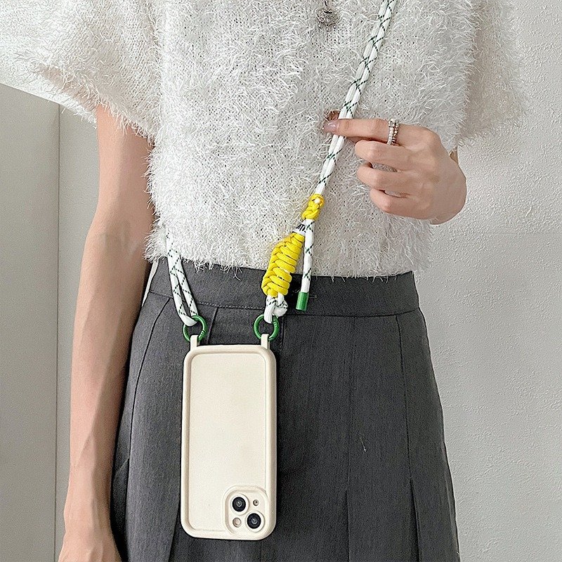 Color Hook Long Mobile Phone Lanyard Adjustable Handmade Phone Case Keychain Strap Detachable Anti Lost Cellphone Necklace
