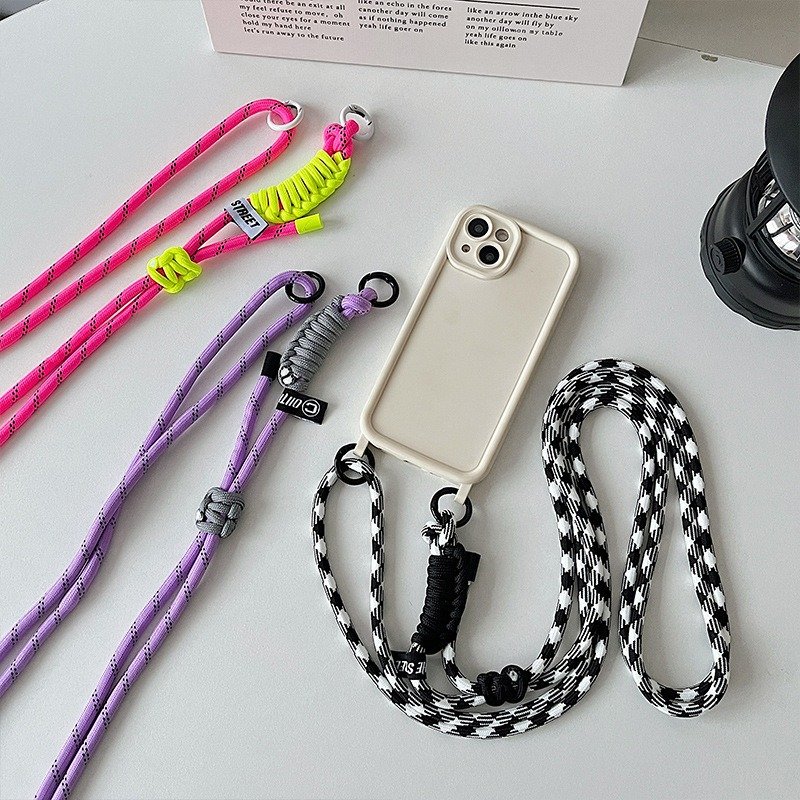 Color Hook Long Mobile Phone Lanyard Adjustable Handmade Phone Case Keychain Strap Detachable Anti Lost Cellphone Necklace