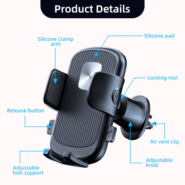 2023 Universal 360 degree rotating with metal hook car air vent cell phone accessories mobile car phone holder mount for car