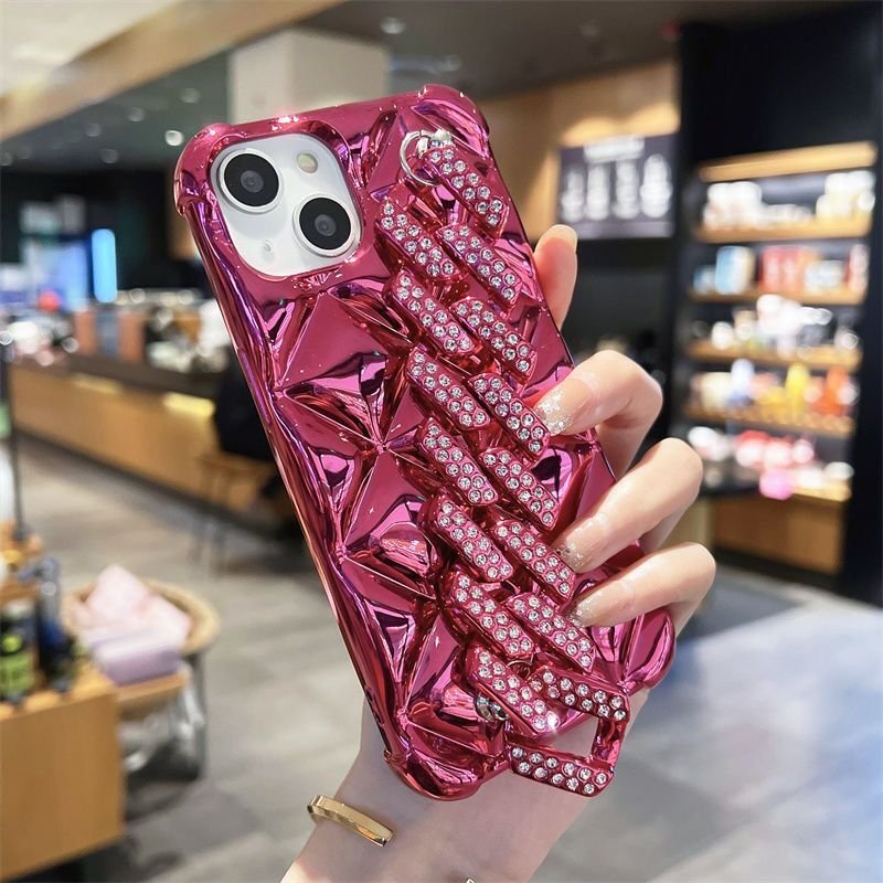 foshan glitter phone case with plastic chain lanyard for iPhone 11 12 13 Pro Max with bracelet for women mobile phone shell
