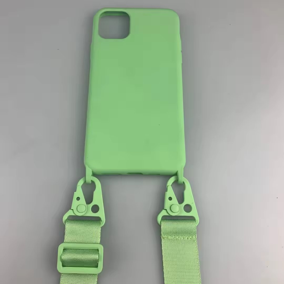 Silicone Phone Case Shockproof Cover Adjustable Shoulder Strap Case For Iphone 15 Pro max 14 plus 13 Mobile Phone Case