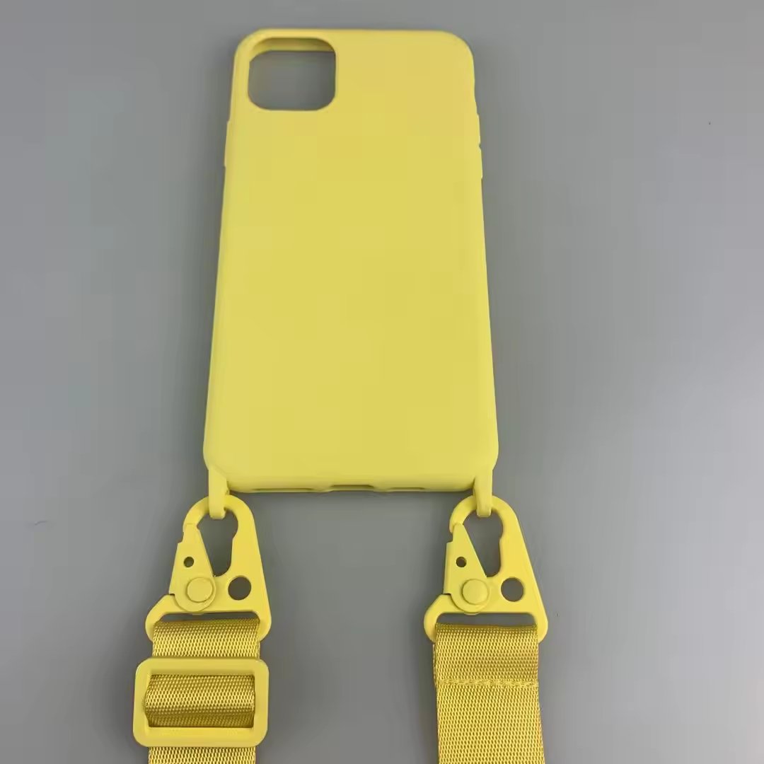 Silicone Phone Case Shockproof Cover Adjustable Shoulder Strap Case For Iphone 15 Pro max 14 plus 13 Mobile Phone Case