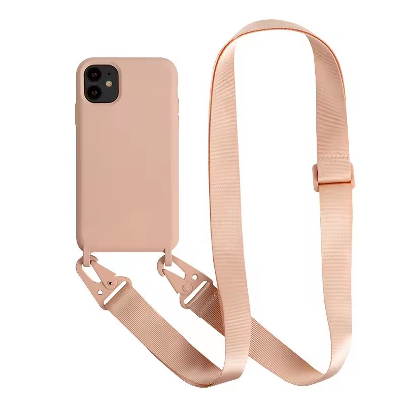 Silicone Phone Case Shockproof Cover Adjustable Shoulder Strap Case For Iphone 15 Pro max 14 plus 13 Mobile Phone Case