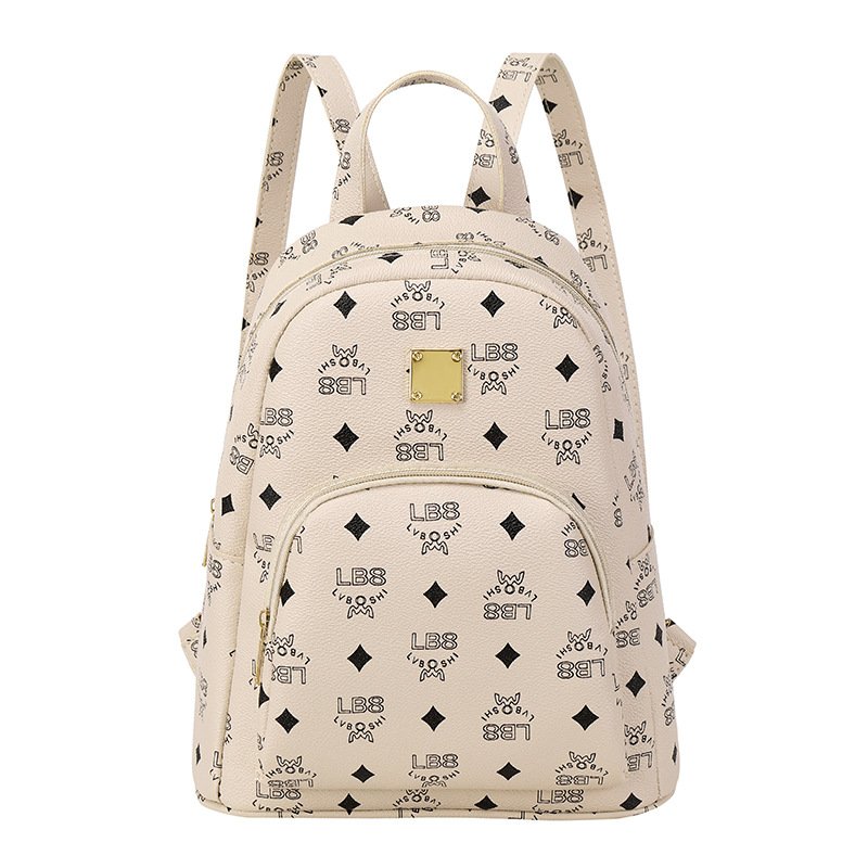 PU Leather Lychee Patterns Preppy Mobile Phone Ladies Bags Pink Weightless Printed Backpacks For Girls
