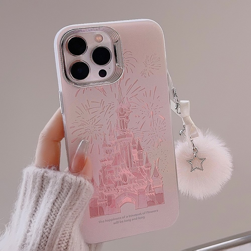 Shockproof Castle Mobile Back Cover Creative Phone Case For Iphone 15 14 13 12 11 pro max With Pearl Bracelet for samsung a05