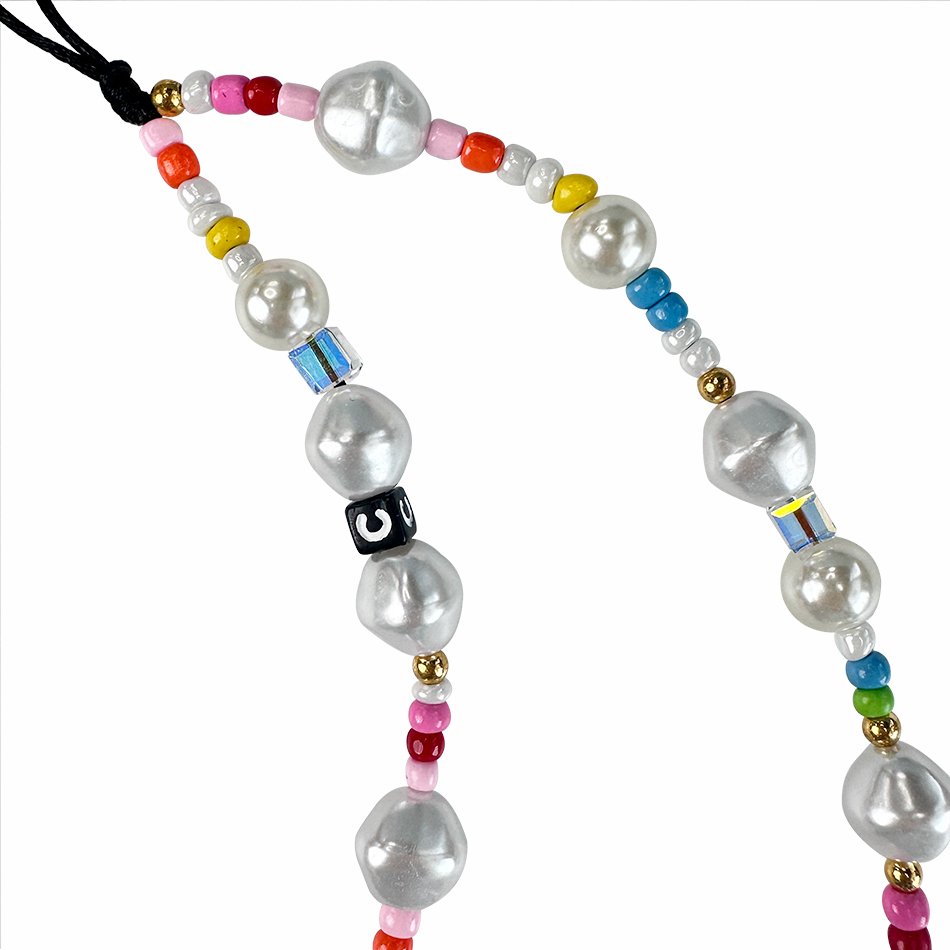 Colorful INS Fashion Phone Lanyard Of Universal Acrylic Bracelet For Heart Shape Beam Strap For Women Lady And Children