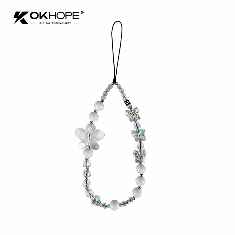 Colorful INS Fashion Phone Lanyard Of Universal Acrylic Bracelet For Heart Shape Beam Strap For Women Lady And Children