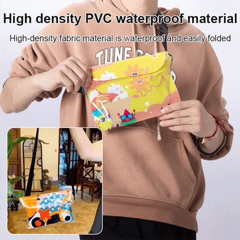 Waterproof Touch Screen Tri-Fold Dive CrossBody Phone Case Belt Bags Adjustable Waist Strap for Beach Snorkeling Kayaking Pool