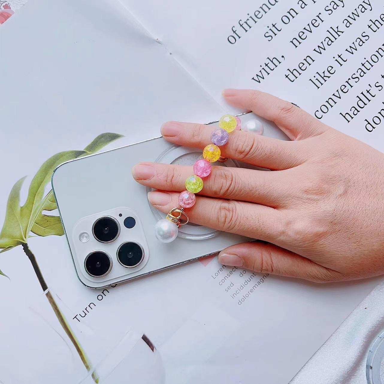 Magnetic Phone Straps for Iphone 15 Magnet Mobile Grip Holder for Magsafe Free Charging Smartphone Accessories