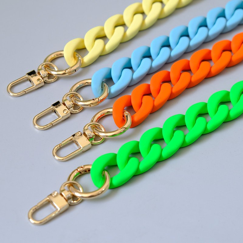 Fine Matte Acrylic Mobile Phone Crossbody Necklace Lanyard Detachable Purse Chain Purple Black Beige Phone Case Strap Chain
