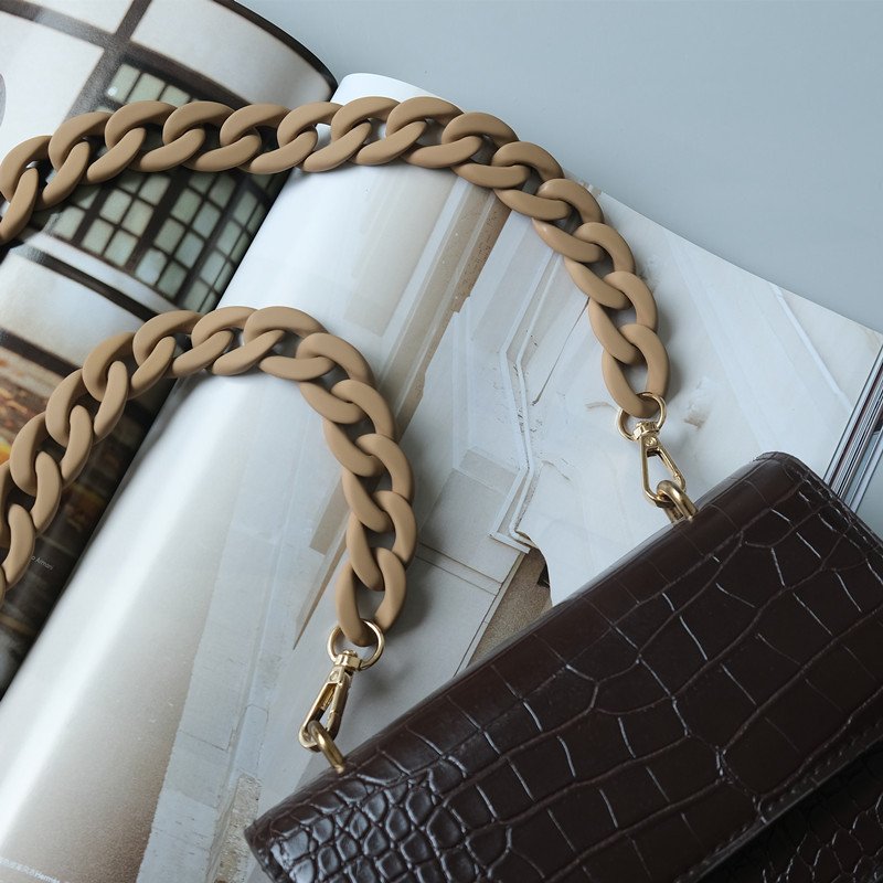 Fine Matte Acrylic Mobile Phone Crossbody Necklace Lanyard Detachable Purse Chain Purple Black Beige Phone Case Strap Chain