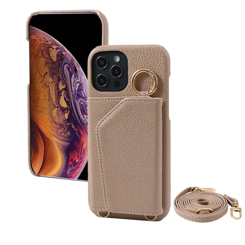 Crossbody Leather Wallet Purse Mirror Multi-function Shoulder Straps Hand Holder Mobile Phone Bags & Cases For Iphone15 Pro Max