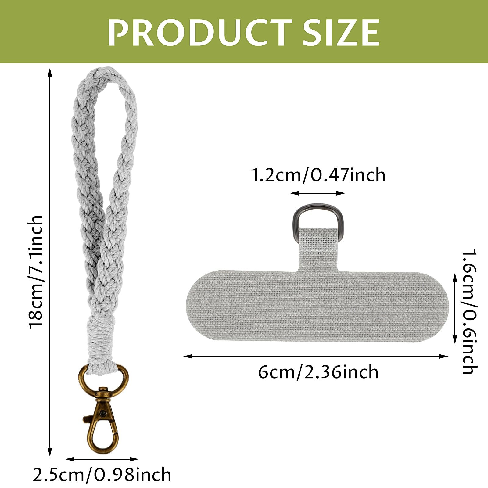 Boho Macrame Smartphone Chain Charm Wristlet Bracelet Keychain Strap Women Girls' Cell Phone Wrist Strap Lanyard Tether Tab