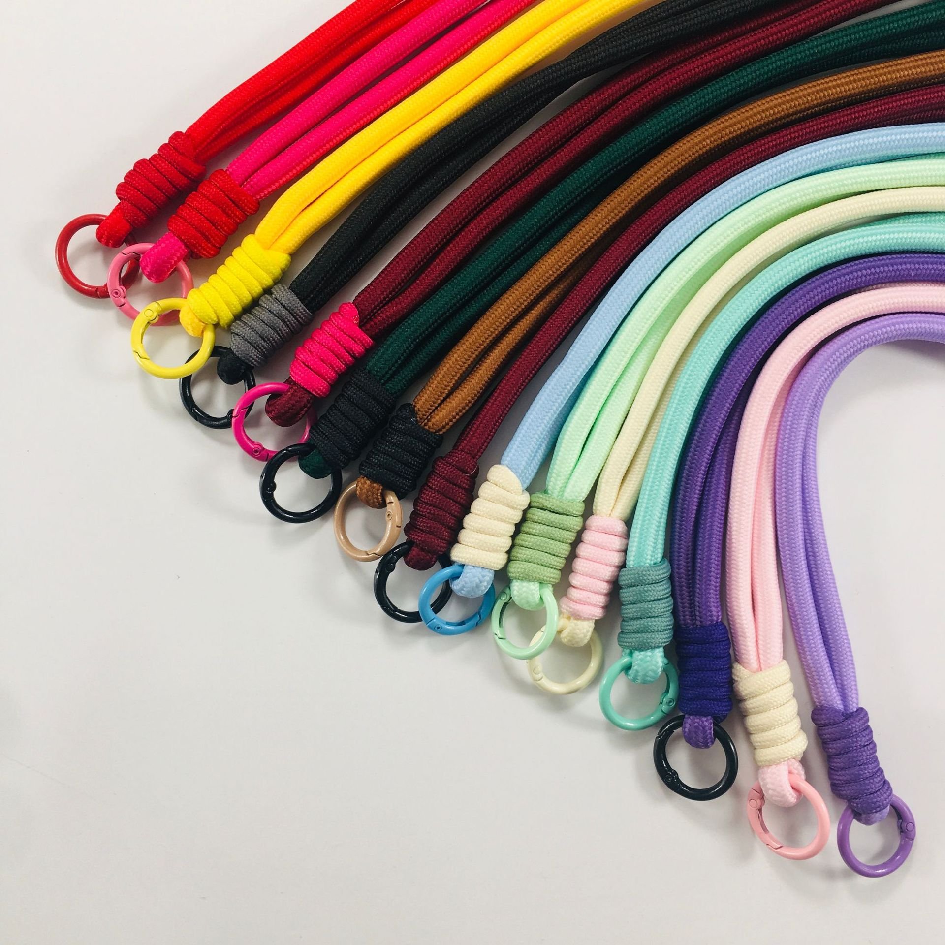 Boho Macrame Keychain Wristlet Phone Charm Chain Handmade Cell Phone Wrist Strap Lanyard with Tether Tab for Most Cell phone