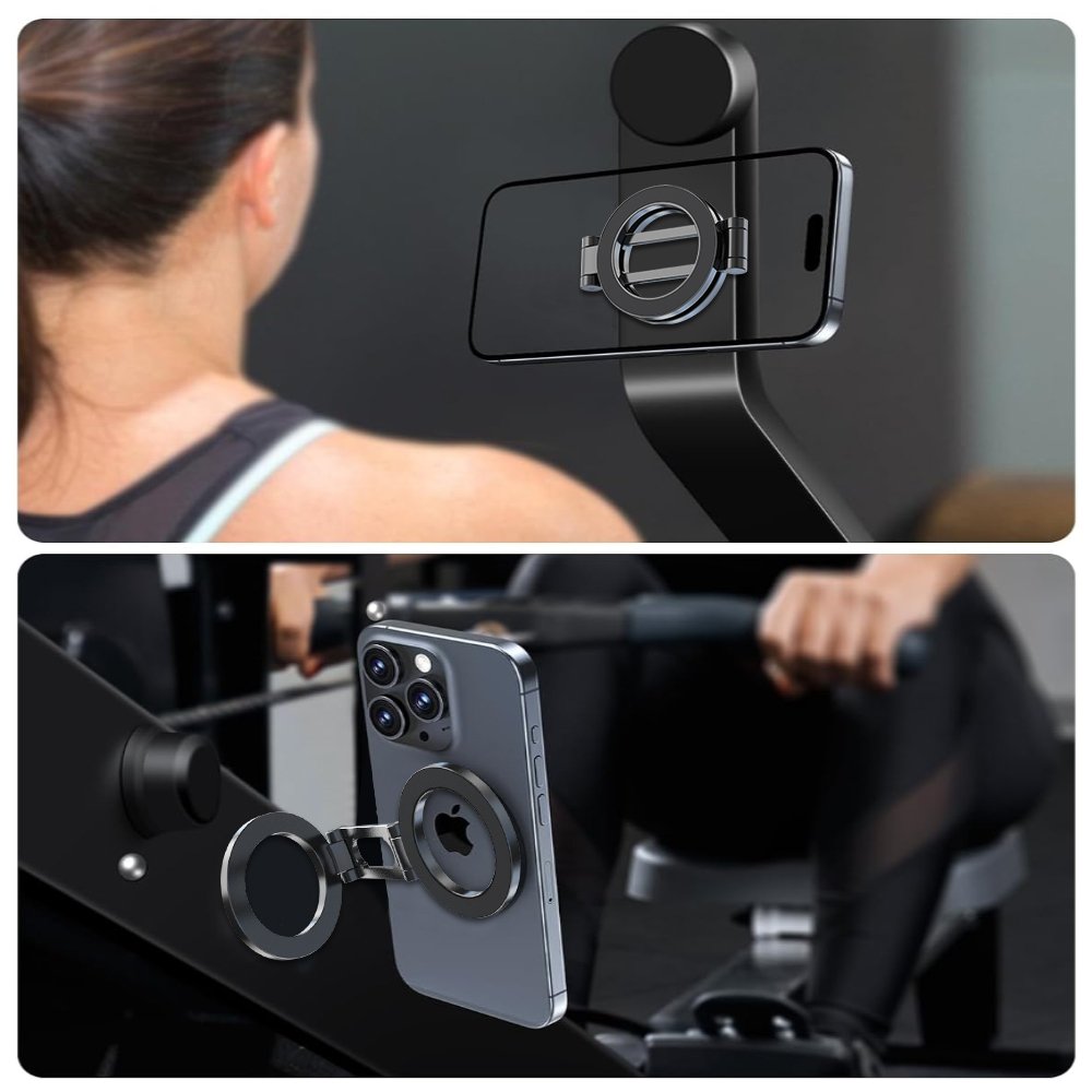 Folding Portable Strong Magnetic Magnet Irontube Ring mobile phone Holder Suitable For Gym Or Tabletop