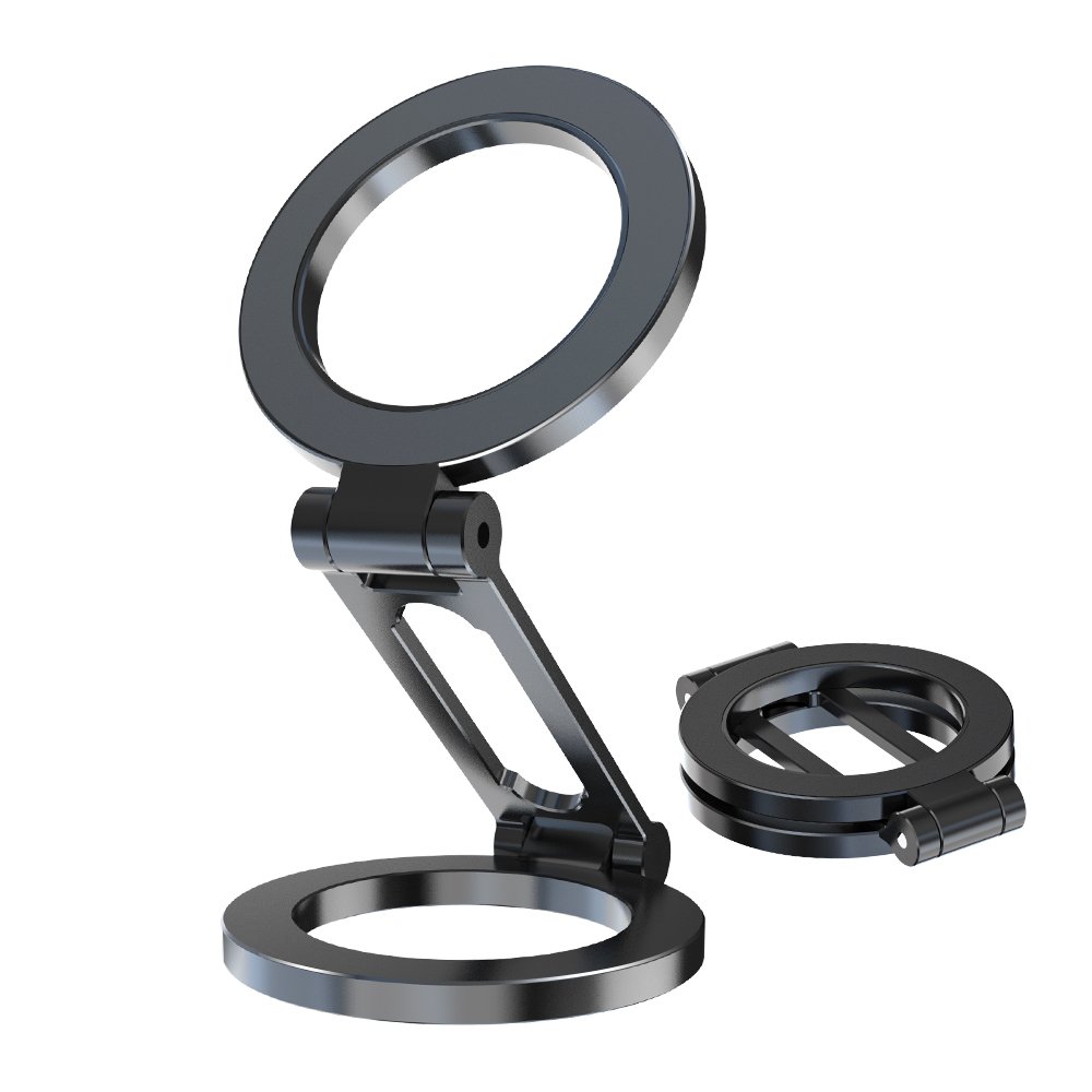Folding Portable Strong Magnetic Magnet Irontube Ring mobile phone Holder Suitable For Gym Or Tabletop