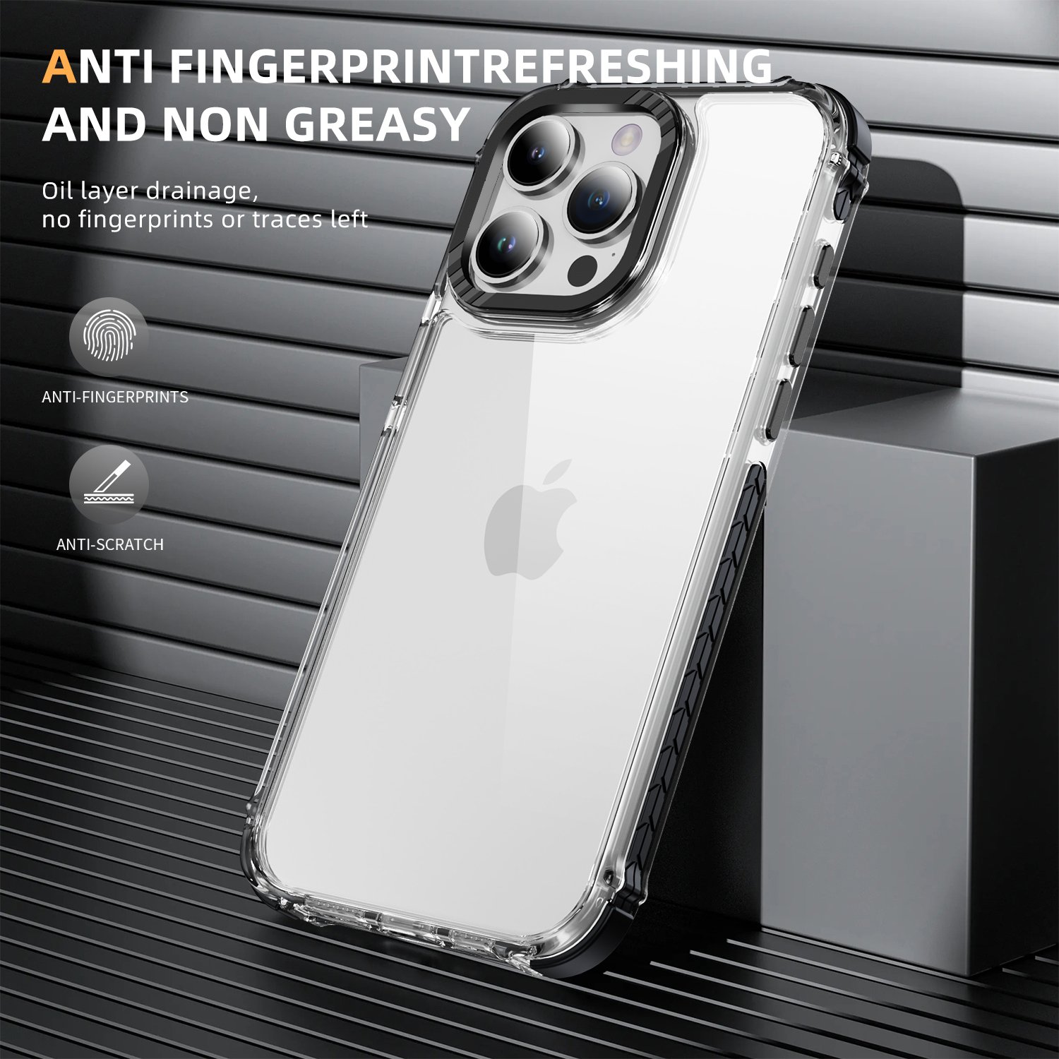 High Quality Transparent Clear Case for iPhone 16 Phone Acrylic TPU Metal Button Shockproof Mobile Cover for iPhone 16 Pro Max