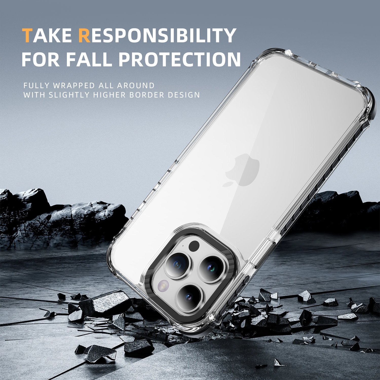 High Quality Transparent Clear Case for iPhone 16 Phone Acrylic TPU Metal Button Shockproof Mobile Cover for iPhone 16 Pro Max