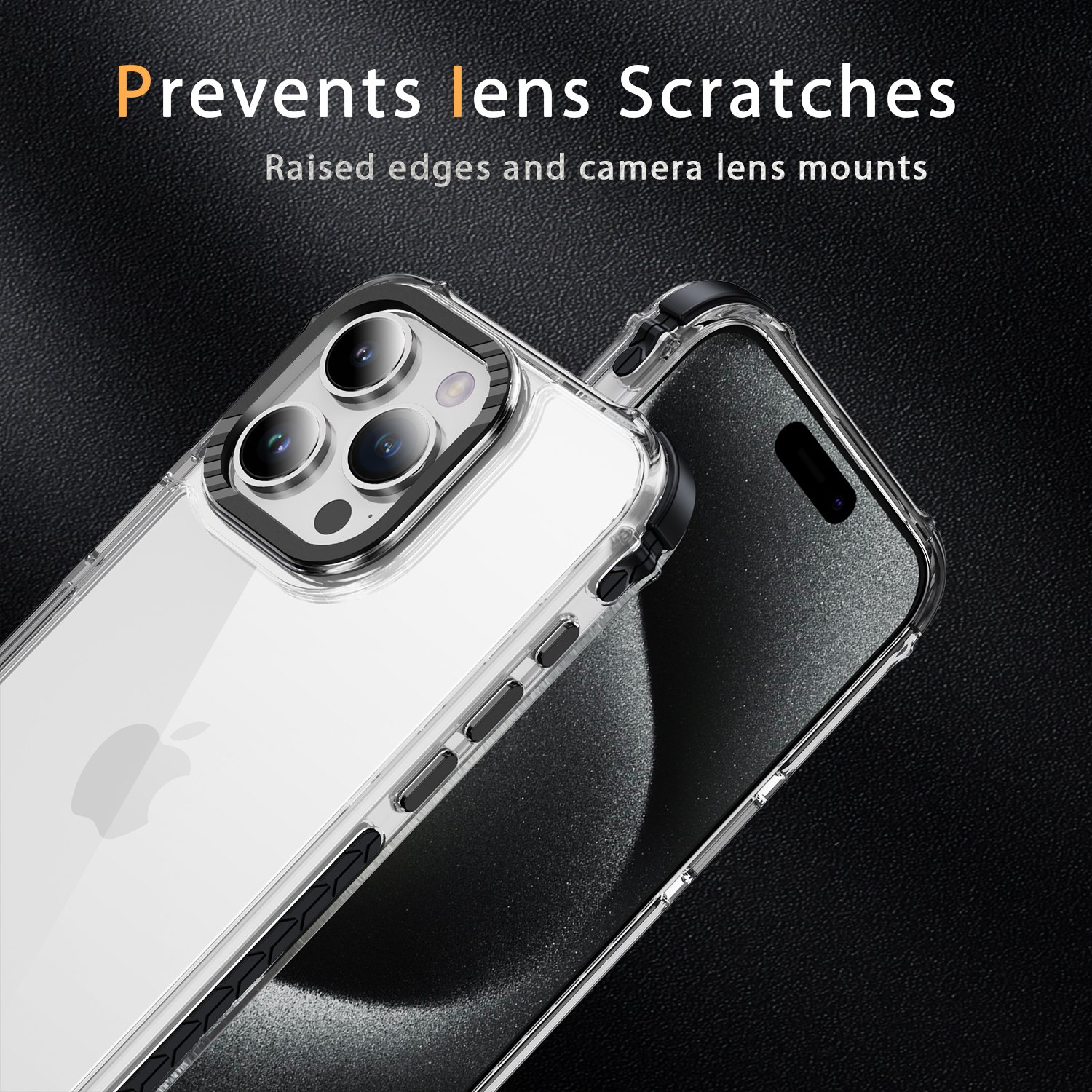 High Quality Transparent Clear Case for iPhone 16 Phone Acrylic TPU Metal Button Shockproof Mobile Cover for iPhone 16 Pro Max