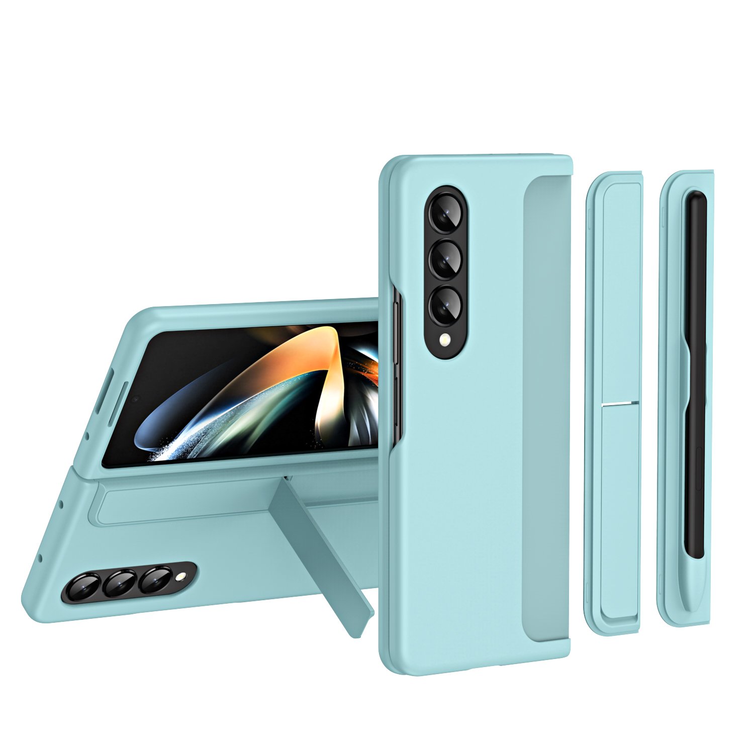 Original Z Fold4 Mobile Phone Case Protective Phone Case with Stand and Pen Anti-fall Folding Screen Suitable for Sam sung