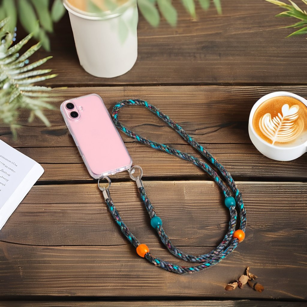 For iPhone 16 Clear Case with Detachable Lanyard Strap Hook PC+TPU 2 in 1 Shockproof Mobile Phone Cover For iPhone 16 Pro Max