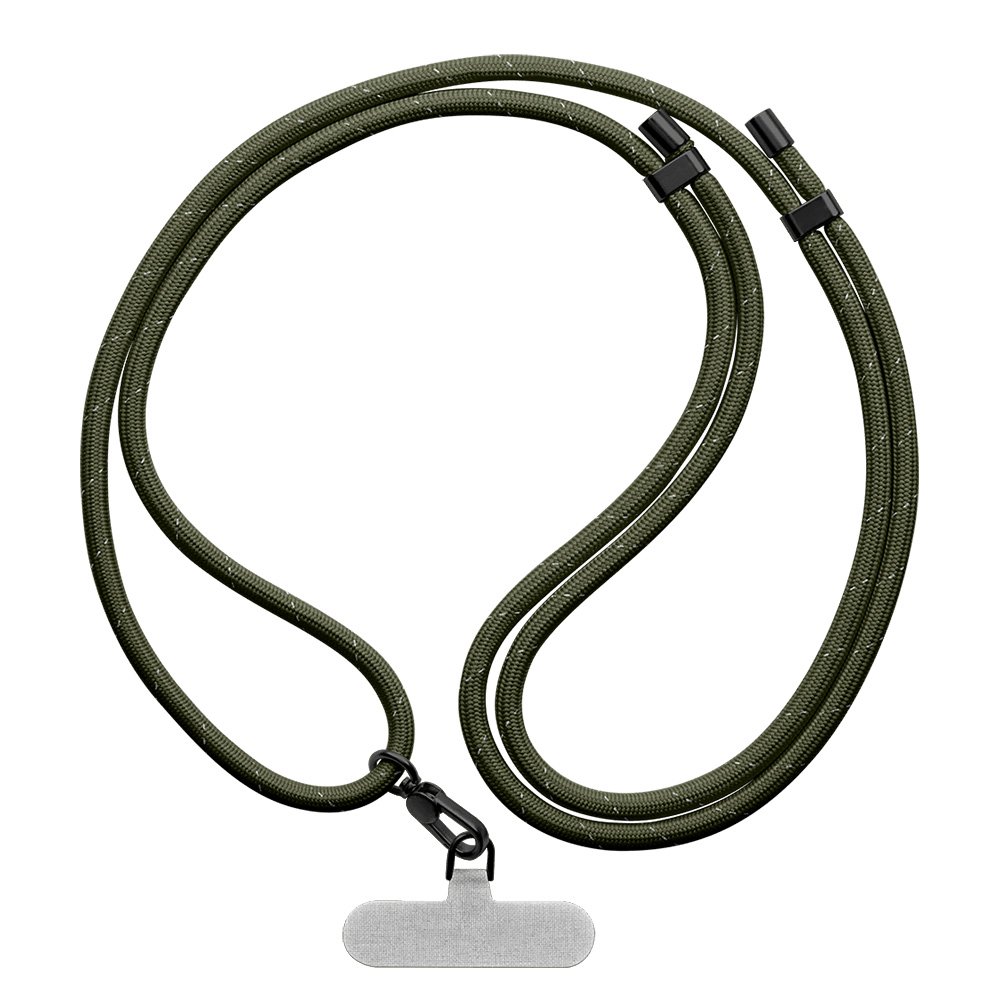 Multi-coloured Trendy Adjustable Mobile Phone Lanyard Neck Strap Nylon Round Rope Cell Phone Lanyards With TPU Card