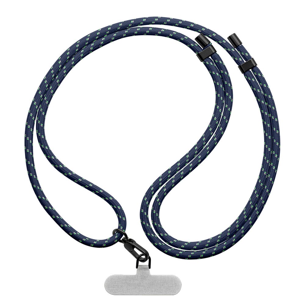 Multi-coloured Trendy Adjustable Mobile Phone Lanyard Neck Strap Nylon Round Rope Cell Phone Lanyards With TPU Card