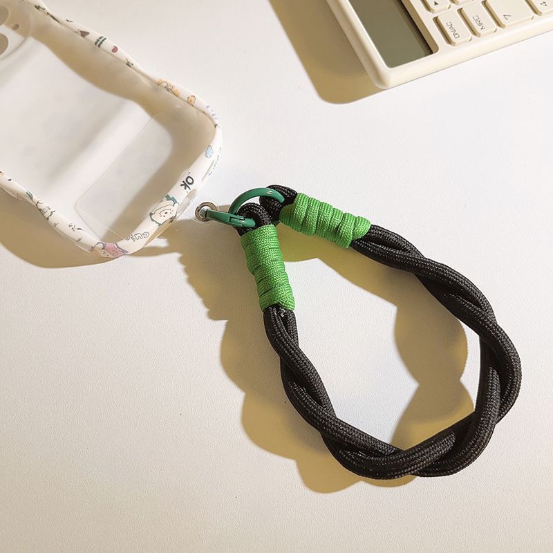 Anti Loss Universal Short Wrist Strap with Patch Label Nylon Woven Color Bracelet Phone Case Hanging Rope Mobile Phone Lanyard