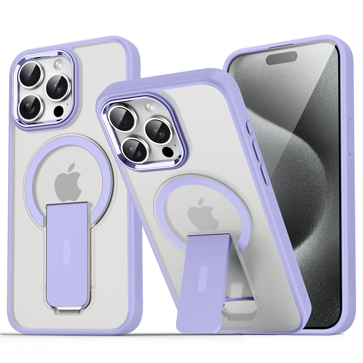 Anti Fall Magnetic Acrylic holder Mobile Phone Case For iPhone 16 15 14 13 12 11 Pro max Frosted stand tpu Shockproof Back Cover