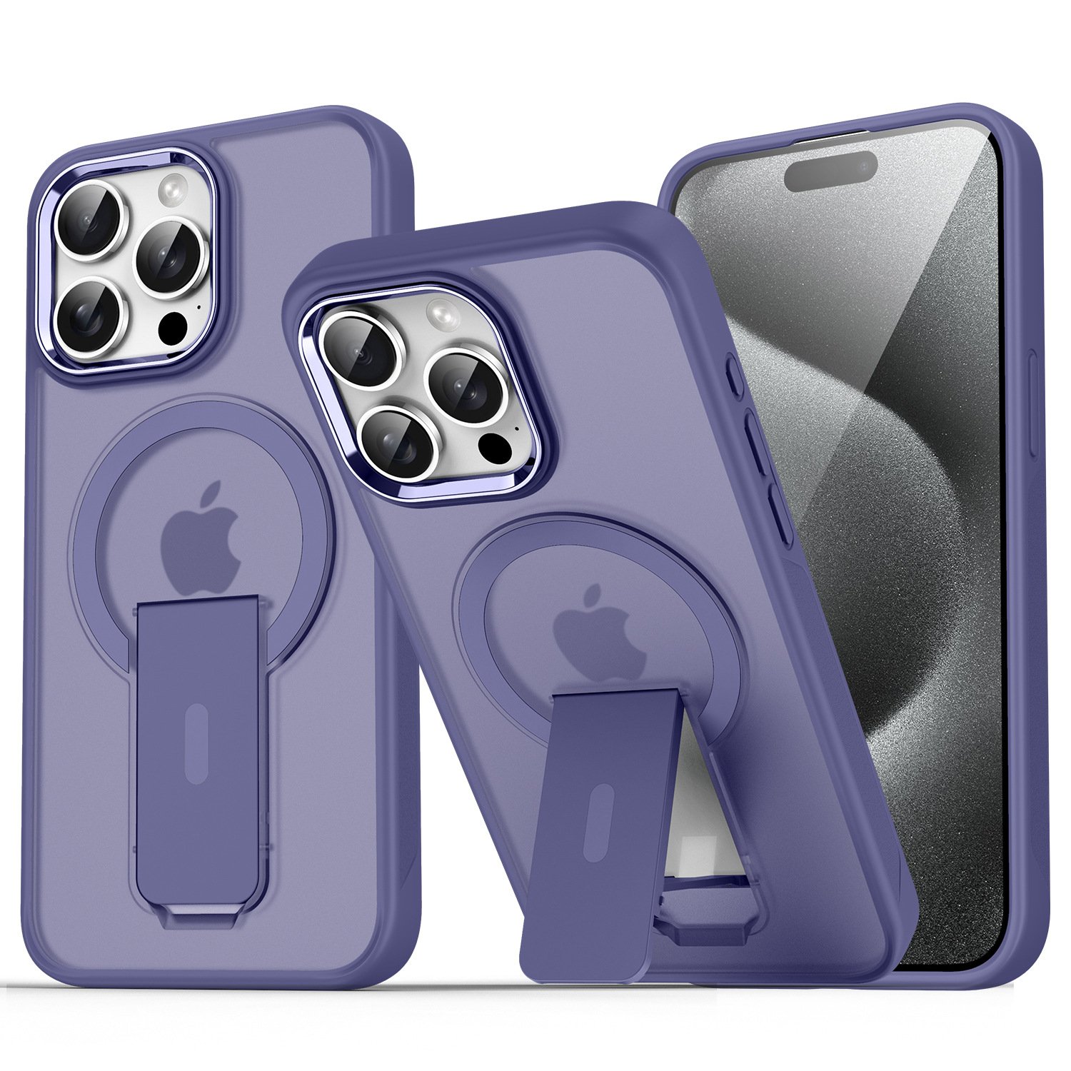 Anti Fall Magnetic Acrylic holder Mobile Phone Case For iPhone 16 15 14 13 12 11 Pro max Frosted stand tpu Shockproof Back Cover