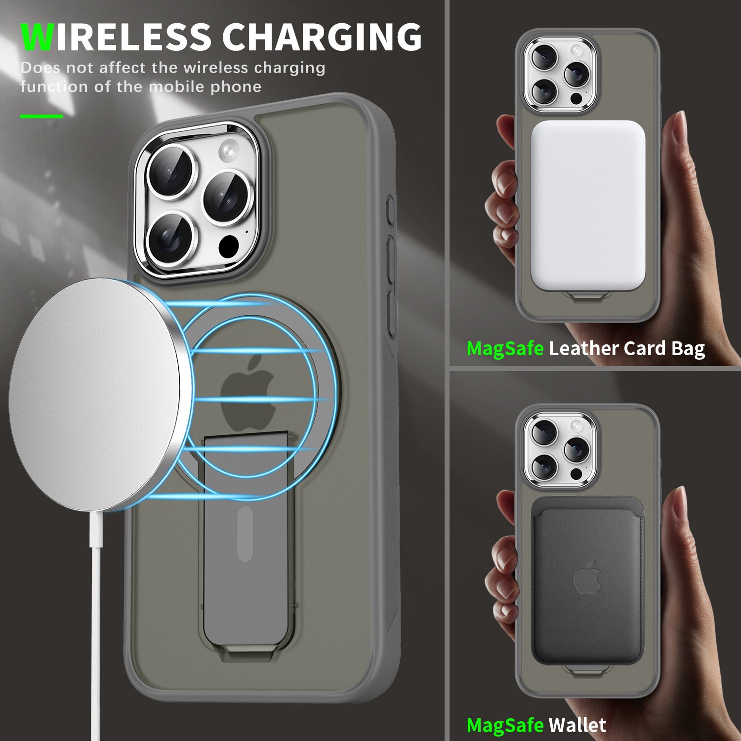 Anti Fall Magnetic Acrylic holder Mobile Phone Case For iPhone 16 15 14 13 12 11 Pro max Frosted stand tpu Shockproof Back Cover