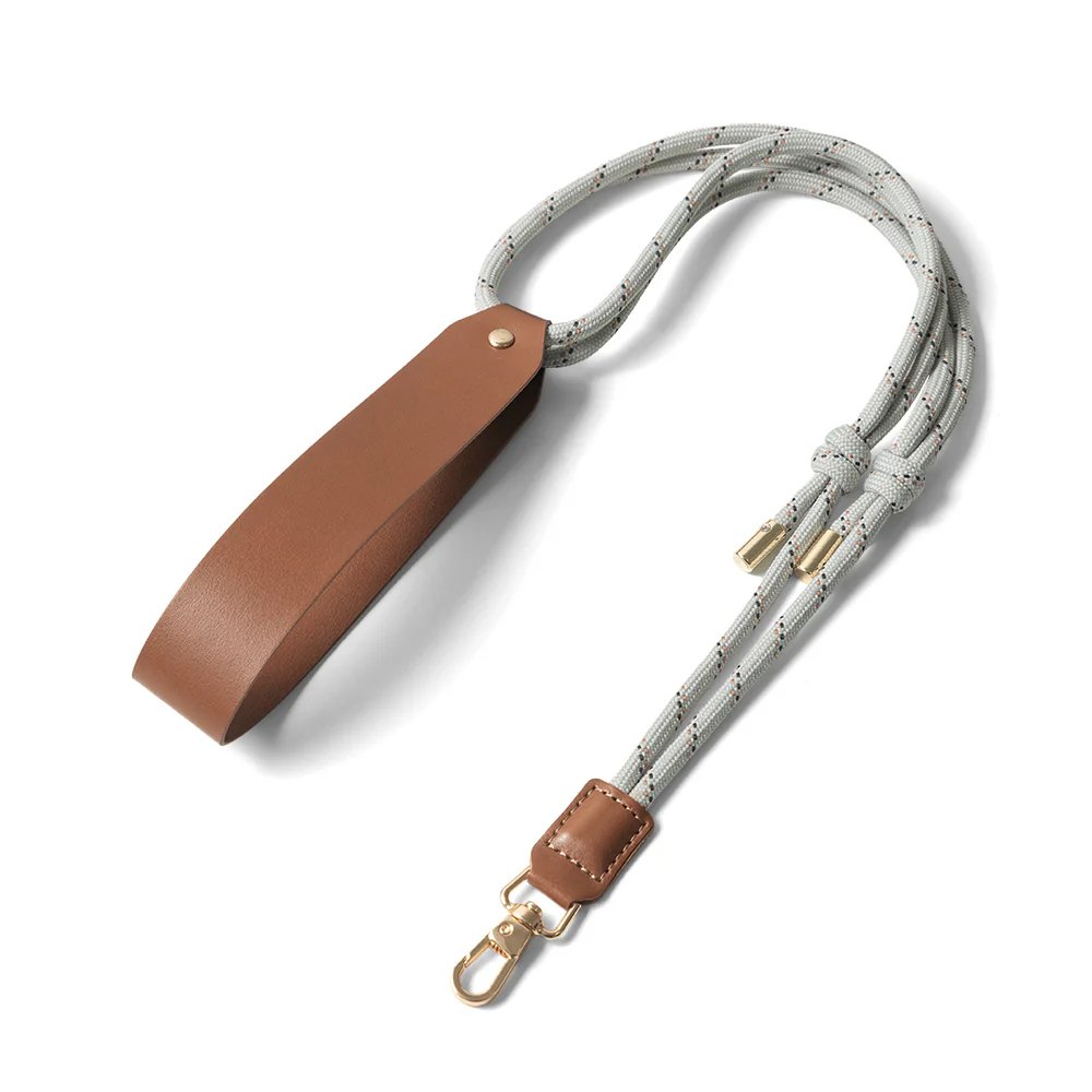 New textured leather adjustable decompression drawstring shoulder strap lanyard Multi-purpose can be used as camera strap bag