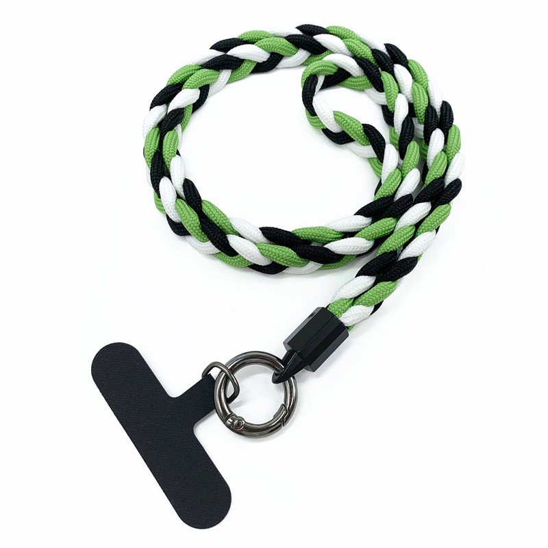wholesale custom 3-strand cell phone case strap necklace lanyard with nylon patch for mobile phones strap hang around neck