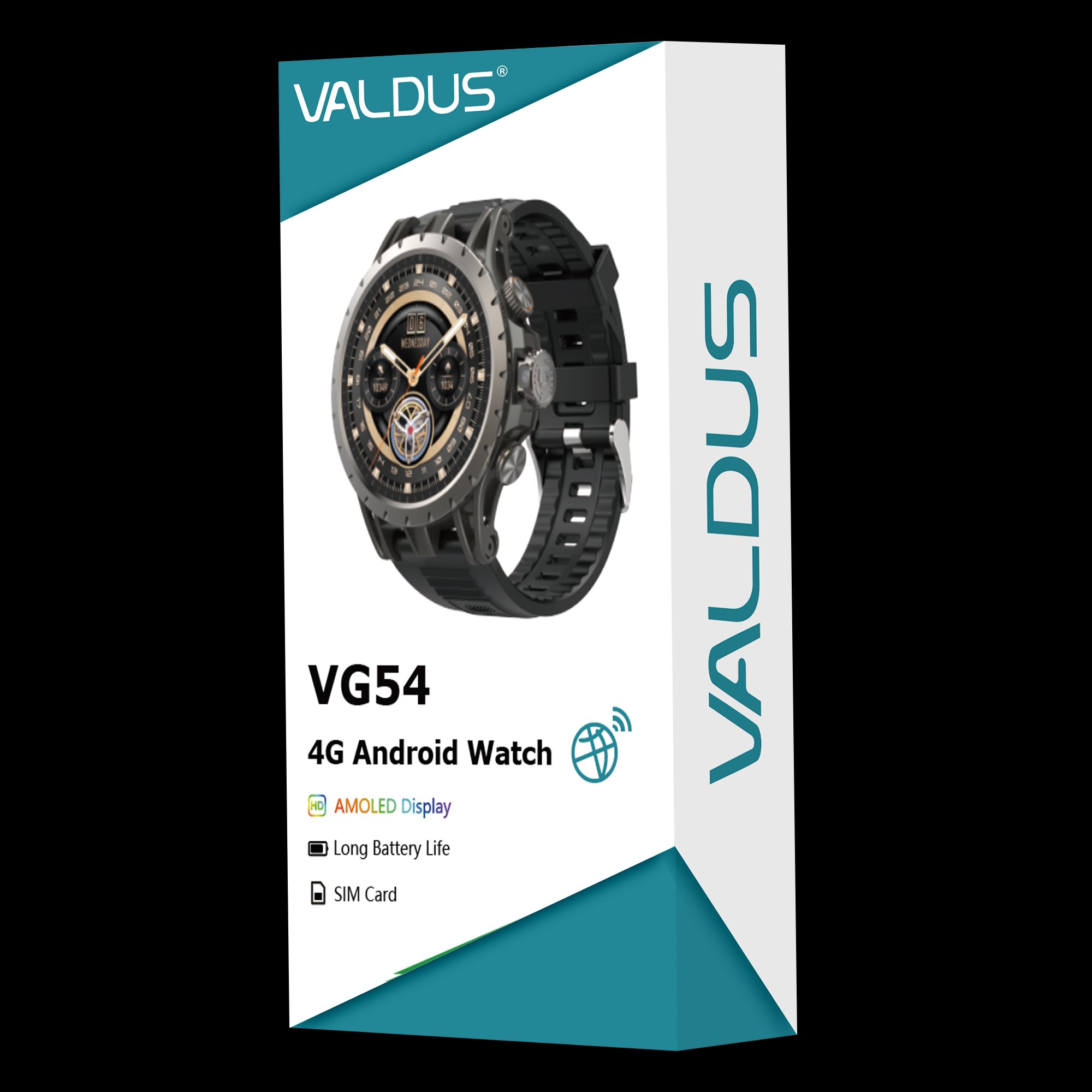 VALDUS 750mAh Long Battery Life Supports 200W Single Camera Waterproof Smartwatch GPS Android 8.1 Mobile 4G VG54 Smart Watch