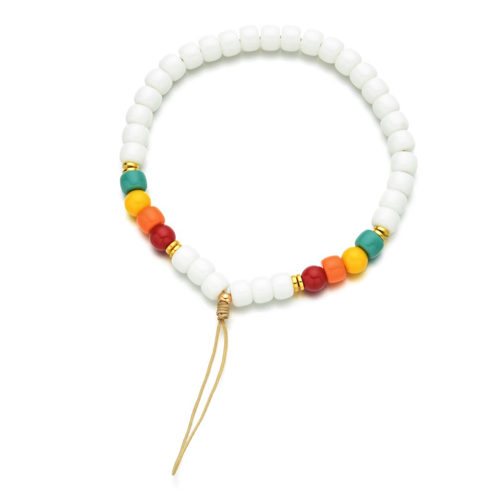 oho Color New Mobile Phone Strap Lanyard Colorful Glass Beads Charms Rope DIY Cell Phone Case Hanging Cord for Women