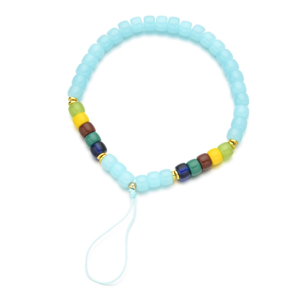 oho Color New Mobile Phone Strap Lanyard Colorful Glass Beads Charms Rope DIY Cell Phone Case Hanging Cord for Women
