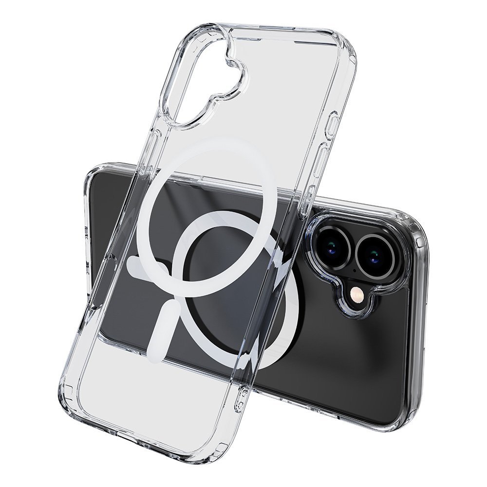 Clear Shockproof Yellowing-Resistant Slim Transparent TPU PC Magnetic Phone Case for iphone 16 plus