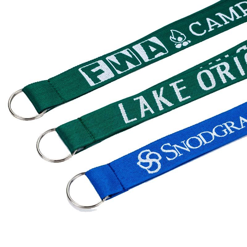 Custom Neck Strap Keychain Lanyards With Removable Snap Woven Polyester Lanyard